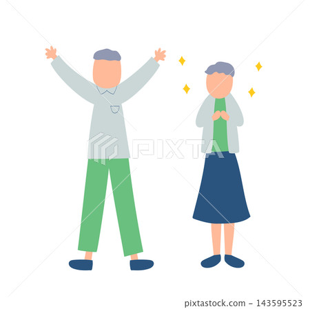 Illustration of a happy old man Illustration of a happy old man 143595523