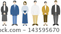 Male and female business person set | Full body, 6 people 143595670