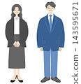 Male and female business professionals 1 | Full body, 2 people 143595671