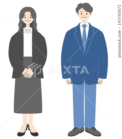 Male and female business professionals 1 | Full body, 2 people Male and female business professionals 1 | Full body, 2 people 143595671