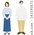 Male and female business professionals (2 people) | Full body shots, 2 people 143595672