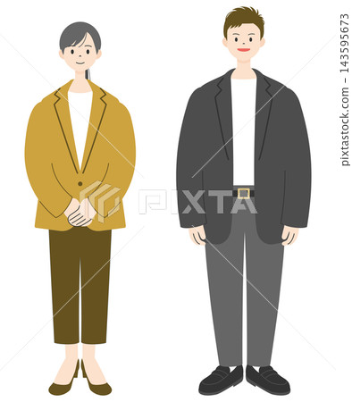 男女商務人士(3)| 全身照,2人 男女商務人士(3)| 全身照,2人 143595673