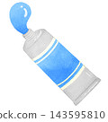Hand-painted style illustration with blue paint 143595810