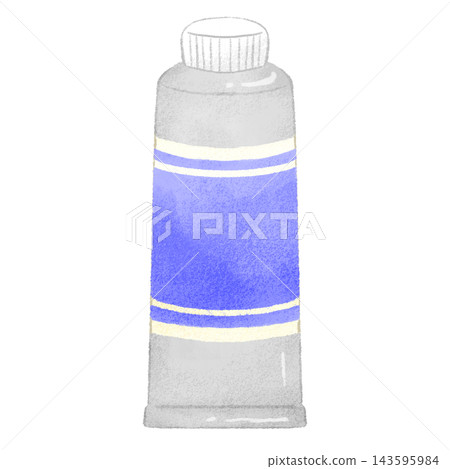 A hand-drawn style illustration of purple paint (with lid) 143595984