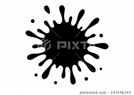 Black Ink Splat and Paint Splash Silhouette Vector Illustration 143596143