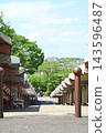 日本傳統寺廟和神社的入口和台階 143596487