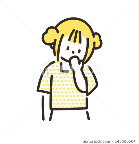 Illustration of a girl deep in thought 143596504