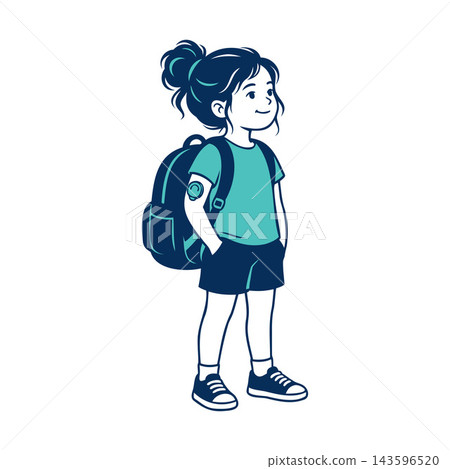 Diabetes Awareness School Girl With CGM Sensor 143596520