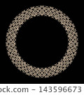 Beautiful round frame arabesques. Gold vintage ethnic vector frame plate with arabesques (EPS). Pattern frame for round surfaces, household utensil, textile, embroidery, plate 143596673