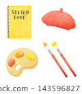 A set of hand-drawn style illustrations for drawing tools. 143596827