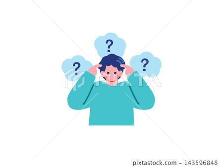 An illustration of a male student with a question. An illustration of a male student with a question. 143596848