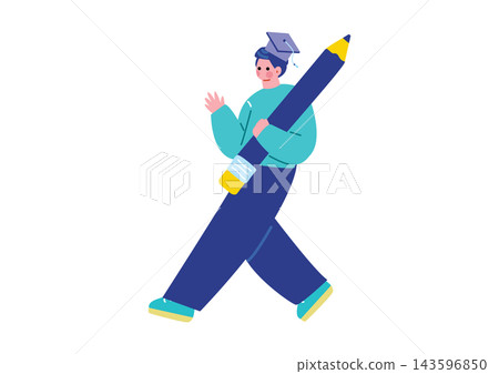 Illustration of a male student 143596850