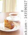 Delicious cake and tea 143596927