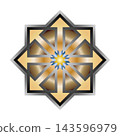Golden Geometric Star Emblem 143596979