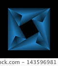 Blue Folded Geometric Abstraction 143596981
