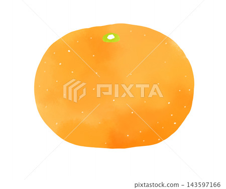 One orange - Simple hand-drawn watercolor-style illustration. One orange - Simple hand-drawn watercolor-style illustration. 143597166