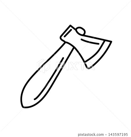 doodle axe line icon vector element doodle axe line icon vector element 143597195