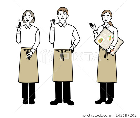 Young male and female staff working in a restaurant Young male and female staff working in a restaurant 143597202