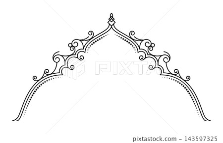 Elegant Islamic Arch Header Border Outline for Ramadan Kareem Mosque Gate and Wedding Invitation Elegant Islamic Arch Header Border Outline for Ramadan Kareem Mosque Gate and Wedding Invitation 143597325