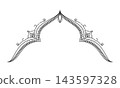Elegant Islamic Arch Header Border Outline for Ramadan Kareem  Mosque Gate  and Wedding Invitation 143597328