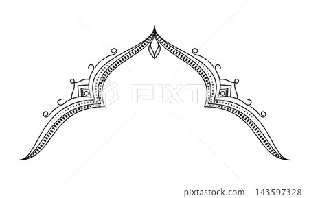 Elegant Islamic Arch Header Border Outline for Ramadan Kareem Mosque Gate and Wedding Invitation Elegant Islamic Arch Header Border Outline for Ramadan Kareem Mosque Gate and Wedding Invitation 143597328