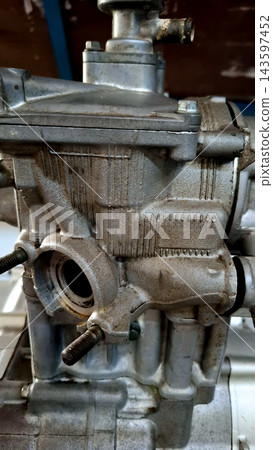 Close Up View of Motorcycle Cylinder Head 143597452