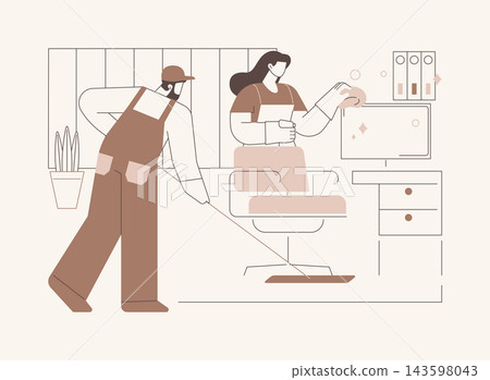 Office cleaning service isolated cartoon vector illustrations. Office cleaning service isolated cartoon vector illustrations. 143598043