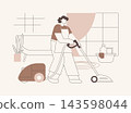 Housekeeping service isolated cartoon vector illustrations. 143598044
