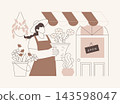 Opening a flower shop isolated cartoon vector illustrations. 143598047