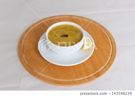 a delicious hot soup on the plate a delicious hot soup on the plate 143598239