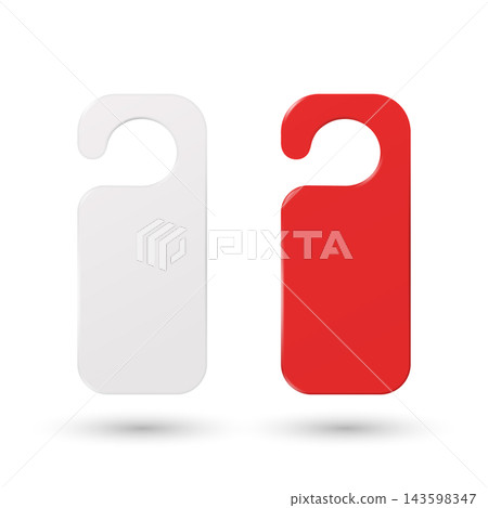 Door Hanger Tags, Vector Illustration. Blank Door Hanger Tag Set in White and Red. Hotel Door Hanger Signs for Do Not Disturb and Room Service. Hotel Room, Housekeeping, Privacy Signs Door Hanger Tags, Vector Illustration. Blank Door Hanger Tag Set in White and Red. Hotel Door Hanger Signs for Do Not Disturb and Room Service. Hotel Room, Housekeeping, Privacy Signs 143598347
