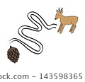 A Christmas task with holiday maze at preschool during the festive season 143598365
