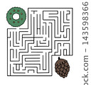 A Christmas task with holiday maze at preschool during the festive season 143598366