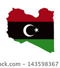 Vector isolated illustration of Libya map and flag. 143598367