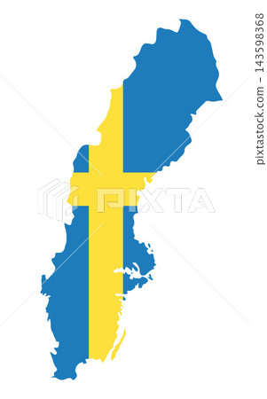 Vector isolated illustration of Sweden map and flag. Vector isolated illustration of Sweden map and flag. 143598368