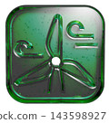 3D jelly-style wind turbine and windmill icon pictogram - green 143598927