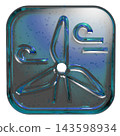 3D jelly-style wind turbine and windmill icon pictogram - blue 143598934