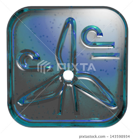 3D jelly-style wind turbine and windmill icon pictogram - blue 3D jelly-style wind turbine and windmill icon pictogram - blue 143598934