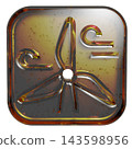 3D Jelly-Style Wind Turbine and Windmill Icon Pictogram - Gold 143598956