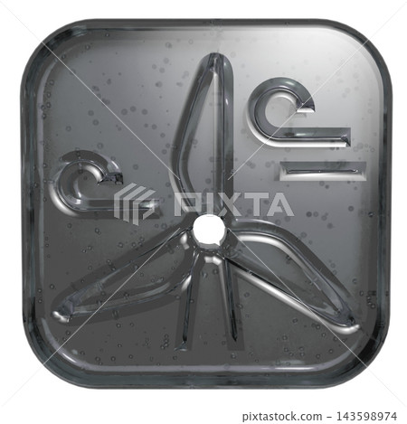 3D jelly-style wind turbine and windmill icon pictogram - gray 143598974