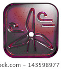 3D jelly-style wind turbine and windmill icon pictogram - pink 143598977