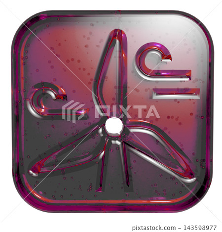 3D jelly-style wind turbine and windmill icon pictogram - pink 143598977