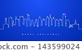 Philadelphia skyline formed by a glowing string 143599024