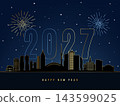 Toronto Happy New Year 2027 skyline with large outlined numbers 143599025
