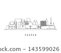 Detailed Zagreb skyline vector illustration.  143599026