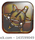 3D Jelly-Style Icon Pictogram of Nuclear Fusion Energy and Atomic Structure - Gold 143599049