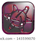 3D jelly-style icon pictogram of nuclear fusion energy and atomic structure - pink 143599070