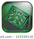 3D Jelly-Style Solar Panel and Solar Power Icon Pictogram - Green 143599116