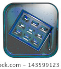 3D Jelly-Style Solar Panel and Solar Power Icon Pictogram - Blue 143599123