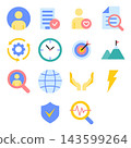 Business Icon Set - Flat Color 143599264
